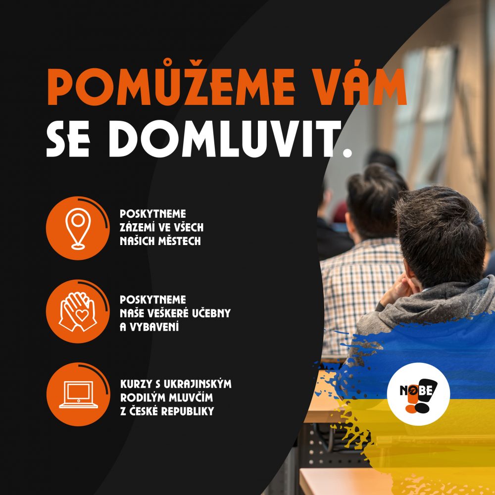 Banner autoškoly s nabídkou pomoci se domluvit.