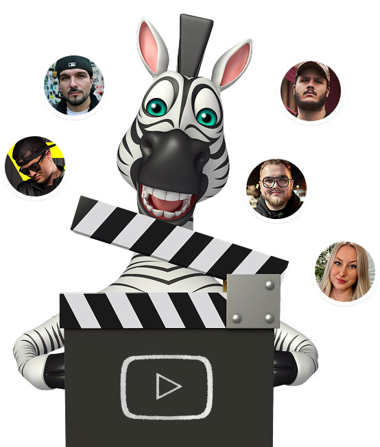 Maskot zebra s filmovou klapkou – slavní studenti NOBE.