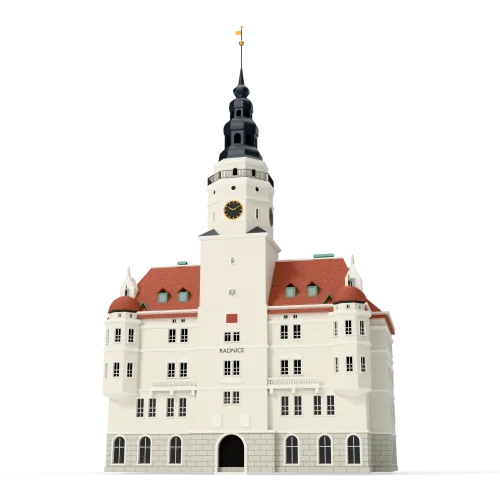 NOBE Opava – Hláska – radnice s věží